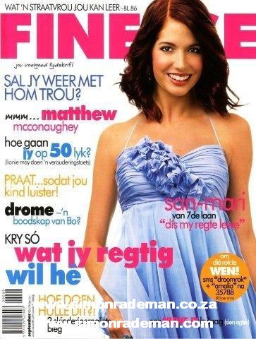 Amalia Uys (dressed in Simon Rademan) is the first to feature on the cover of Finesse magazine's new look.